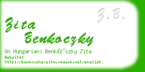 zita benkoczky business card